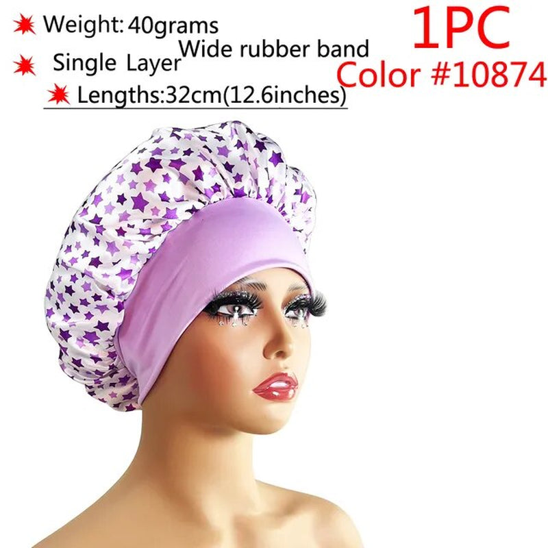 New Silk Sleeping Cap Night Hat Head Cover Bonnet Satin Cheveux Nuit for Curly Hair Care Women Beauty Maintenance Designer