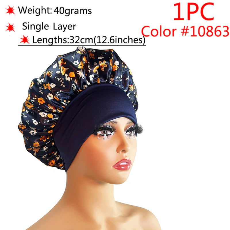 New Silk Sleeping Cap Night Hat Head Cover Bonnet Satin Cheveux Nuit for Curly Hair Care Women Beauty Maintenance Designer