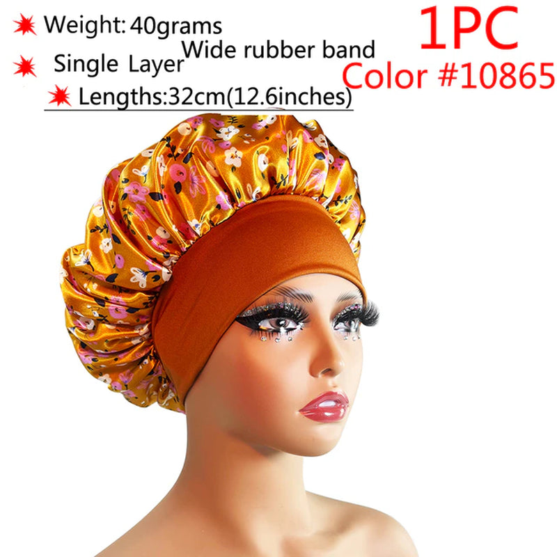 New Silk Sleeping Cap Night Hat Head Cover Bonnet Satin Cheveux Nuit for Curly Hair Care Women Beauty Maintenance Designer