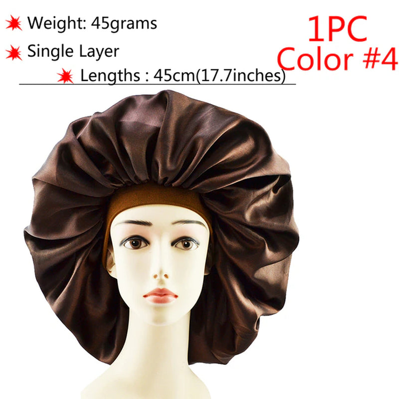 New Silk Sleeping Cap Night Hat Head Cover Bonnet Satin Cheveux Nuit for Curly Hair Care Women Beauty Maintenance Designer