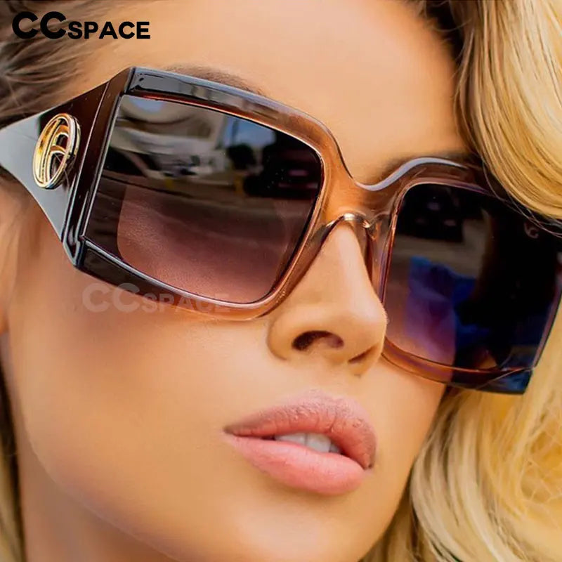 45891 Big Frame Square Sunglasses Men Women Fashion Shades UV400 Vintage Glasses