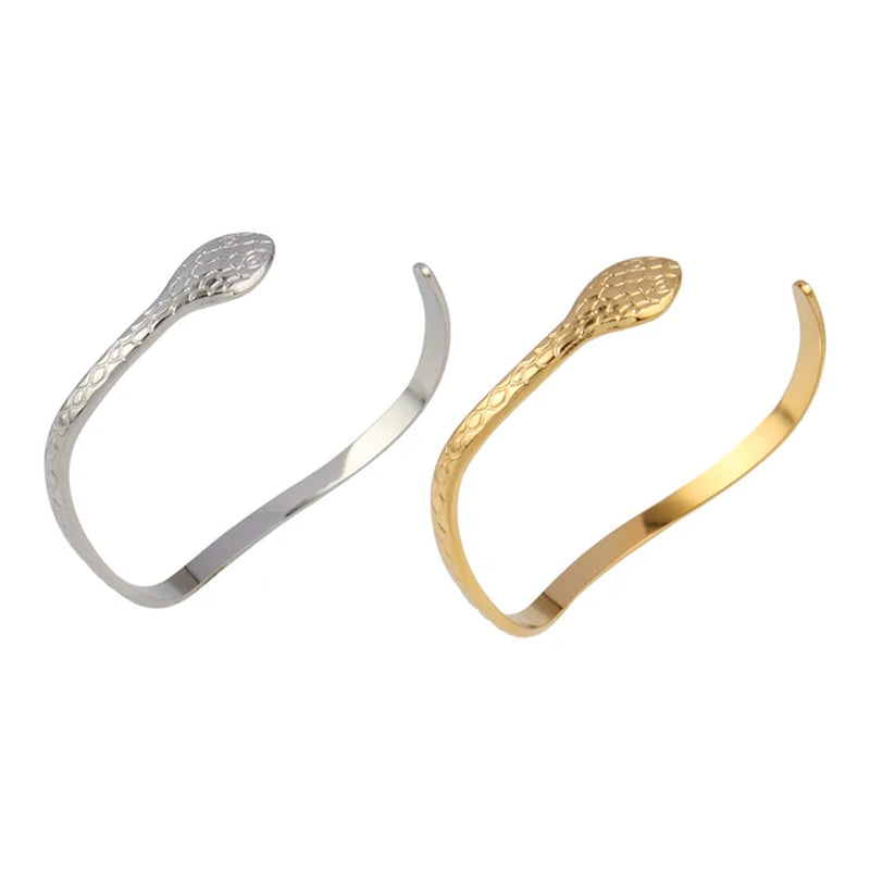 Women Stainless Steel Bracelets for Women Cuban Snake Bangle Bracelet Geometric Open Cuff Bracelet Punk Design Bracelet Jewelry