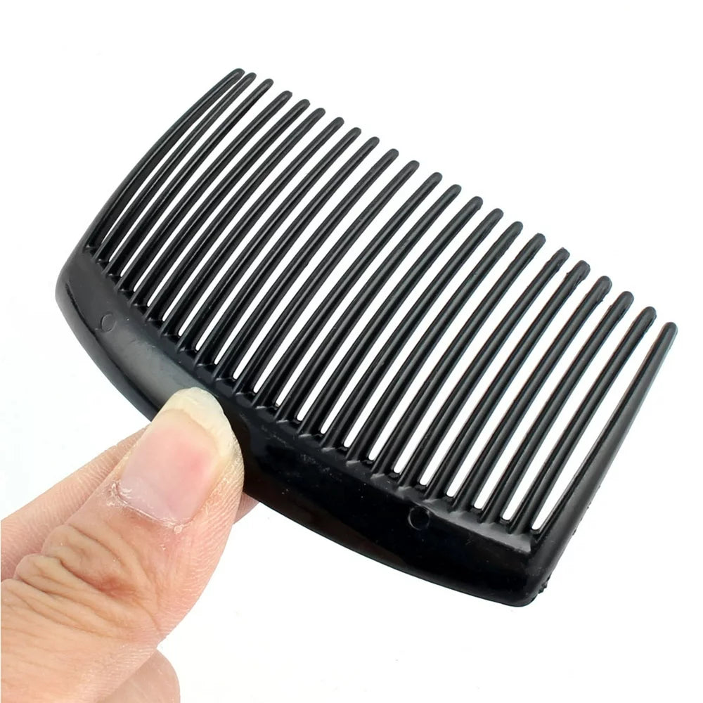 Women Plastic Handmade 23 Tooth Hair Comb Clip DIY Accessories Black 8 Pcs