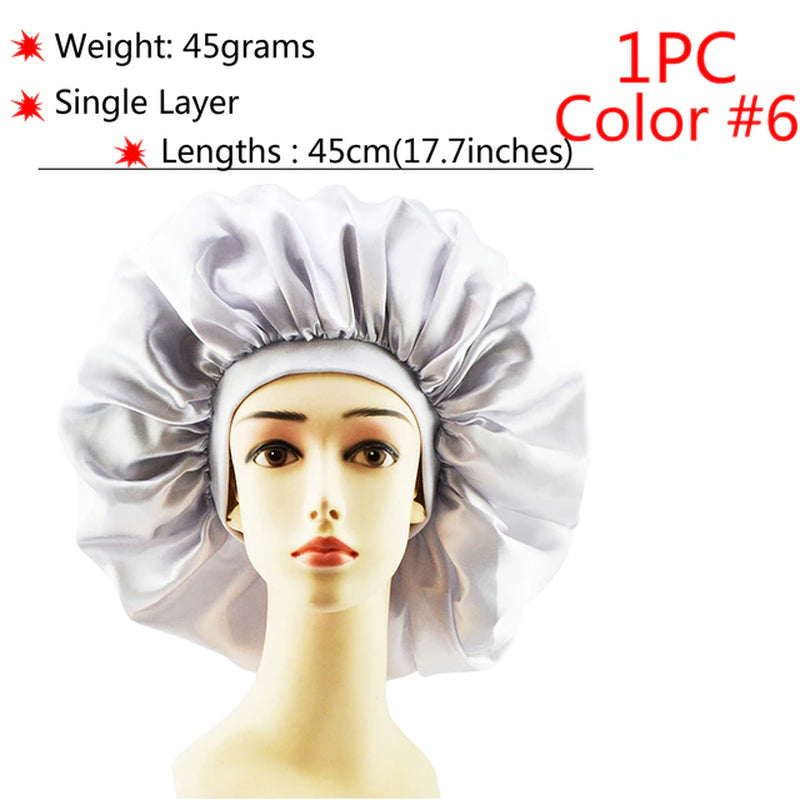 New Silk Sleeping Cap Night Hat Head Cover Bonnet Satin Cheveux Nuit for Curly Hair Care Women Beauty Maintenance Designer