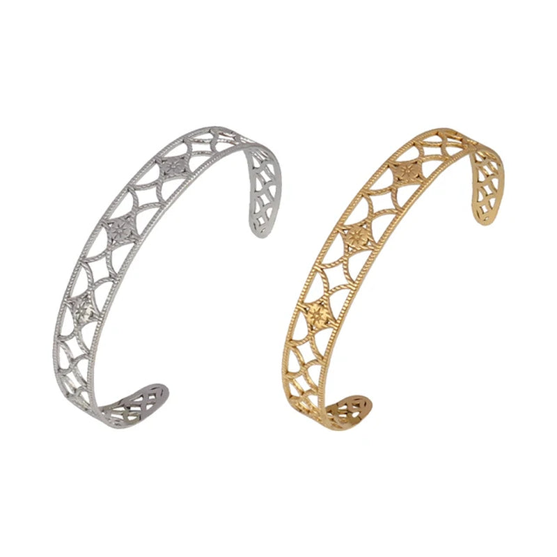 Women Stainless Steel Bracelets for Women Cuban Snake Bangle Bracelet Geometric Open Cuff Bracelet Punk Design Bracelet Jewelry