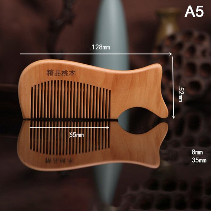 "Revitalize Your Hair with Our Natural Ebony Anti-Static Massage Comb - Portable, Wide-Toothed, and Made from Solid Wood!"