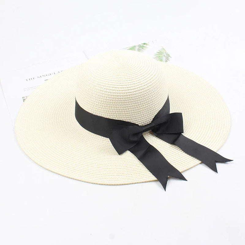 Women Straw Hats Sun Hats Female Wide Brim Beach Hat Bow Summer Hat anti Uv Straw Sun Hats