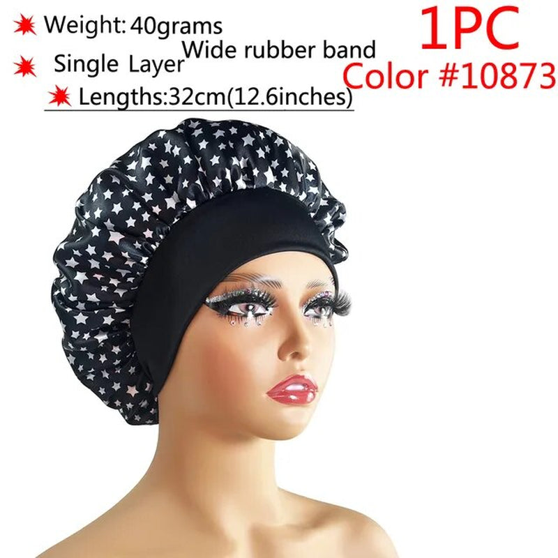 New Silk Sleeping Cap Night Hat Head Cover Bonnet Satin Cheveux Nuit for Curly Hair Care Women Beauty Maintenance Designer