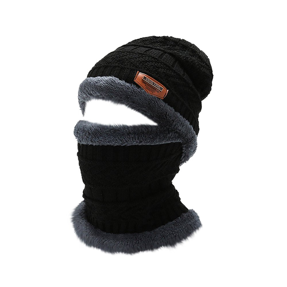 Clearance! Mens Womens Winter Beanie Hat Scarf Set,Winter Cap Neck Warmer for Men Women Adults Gifts,Warm Knit Hat Thick Fleece Lined