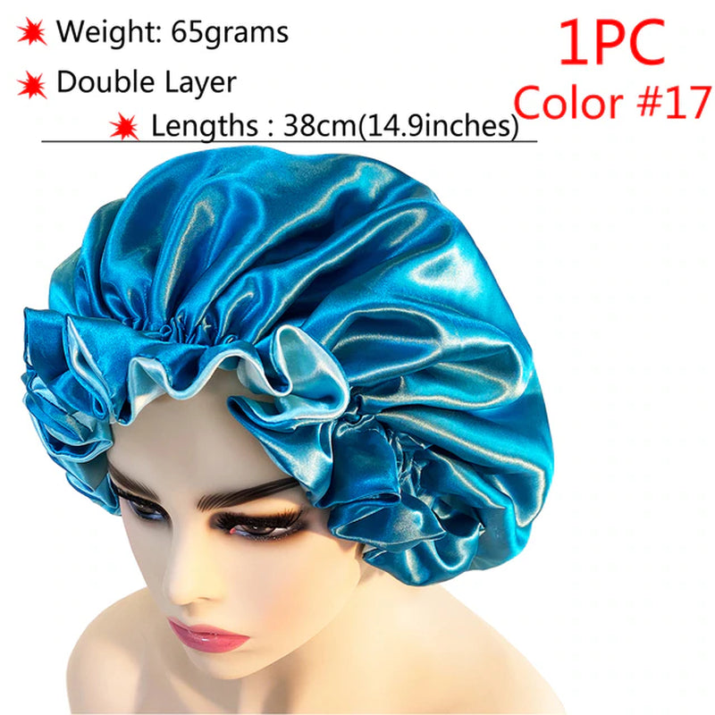 New Silk Sleeping Cap Night Hat Head Cover Bonnet Satin Cheveux Nuit for Curly Hair Care Women Beauty Maintenance Designer