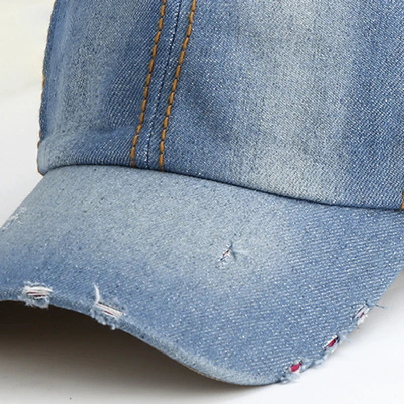 Unisex Solid Denim Men Women Baseball Cap Blank Washed Denim Jean Hat Retro Casquette Snapback Hats Adjustable Caps