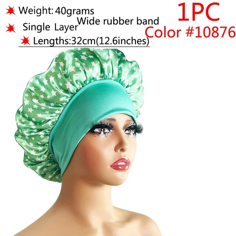 New Silk Sleeping Cap Night Hat Head Cover Bonnet Satin Cheveux Nuit for Curly Hair Care Women Beauty Maintenance Designer