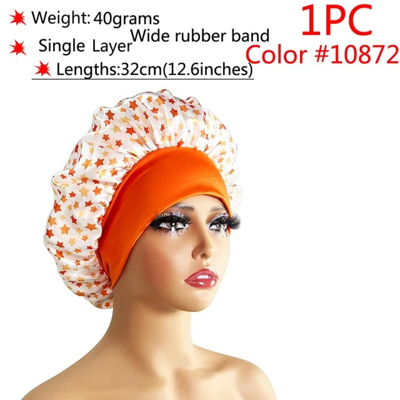 New Silk Sleeping Cap Night Hat Head Cover Bonnet Satin Cheveux Nuit for Curly Hair Care Women Beauty Maintenance Designer