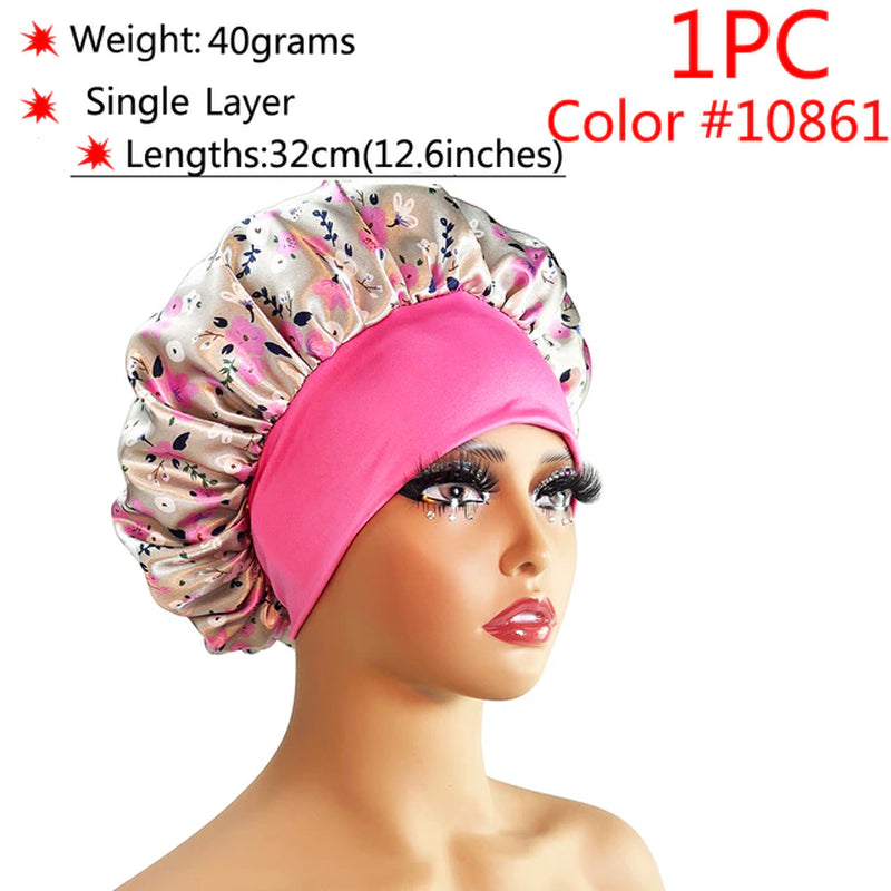 New Silk Sleeping Cap Night Hat Head Cover Bonnet Satin Cheveux Nuit for Curly Hair Care Women Beauty Maintenance Designer