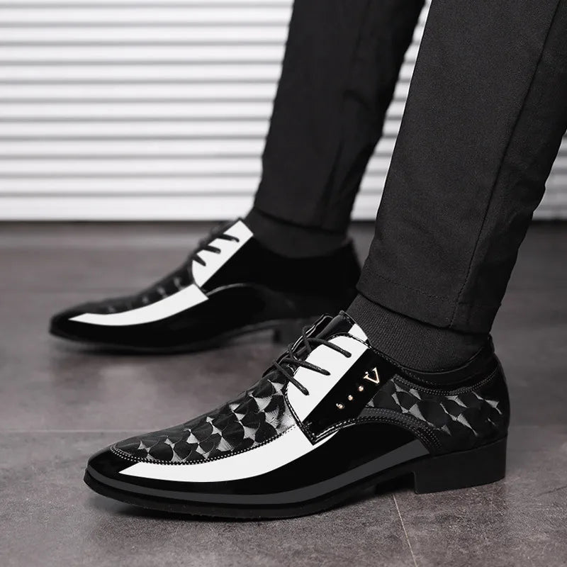 2019 Office Men Dress Shoes Men Formal Shoes Leather Luxury Fashion Groom Wedding Shoes Men Oxford Shoes Dress 38-48 Pointed Toe